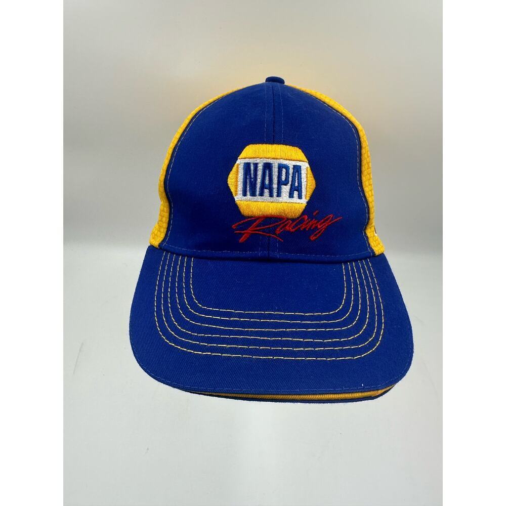 Napa Racing Blue Yellow Embroidered Logo Strapback Hat Cap - Picture 2 of 5